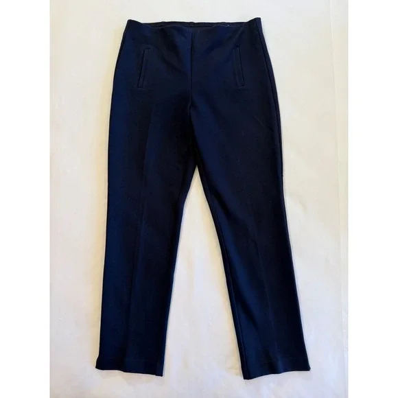 Navy Blue Ankle‎ Trousers Chico's Pull On Stretch Ponte Pants Size 1 Medium