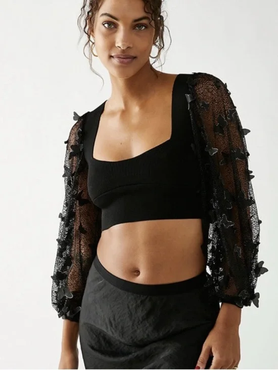 Free People Flutter By Crop Top