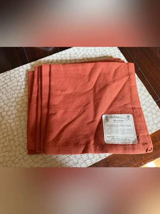 Park B. Smith terracotta napkins set of 5 NEW