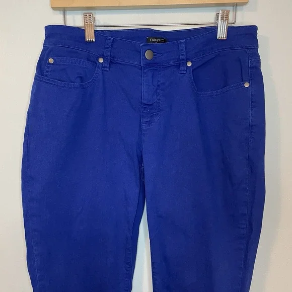 Eileen Fisher Women's Size 6 Blue Skinny Leg Cotton‎ Chino Pants Made In USA