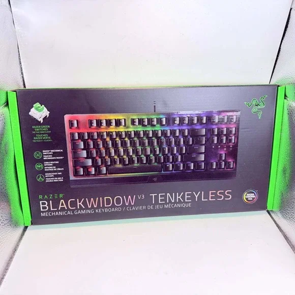 Razer BlackWidow V3 Tenkeyless Mechanical Gaming Keyboard Green Switches RGB TKL