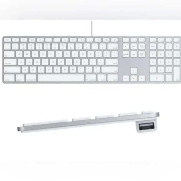Apple Wired Keyboard with Numeric Keypad - Silver and White
