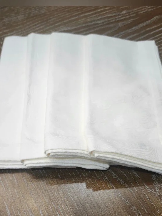 WATERFORD Fine Linens Ivory Woven Jacquard Napkin Set of 4 Formal Fall Unused