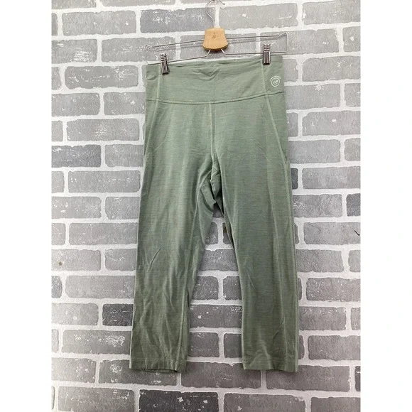 Allbirds Natural Legging Capri Sage Green Merino Wool Blend Size M Activewear
