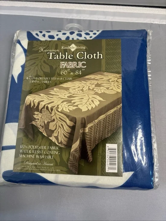 Kauhale Living Blue Hawaiian Table Cloth - 60