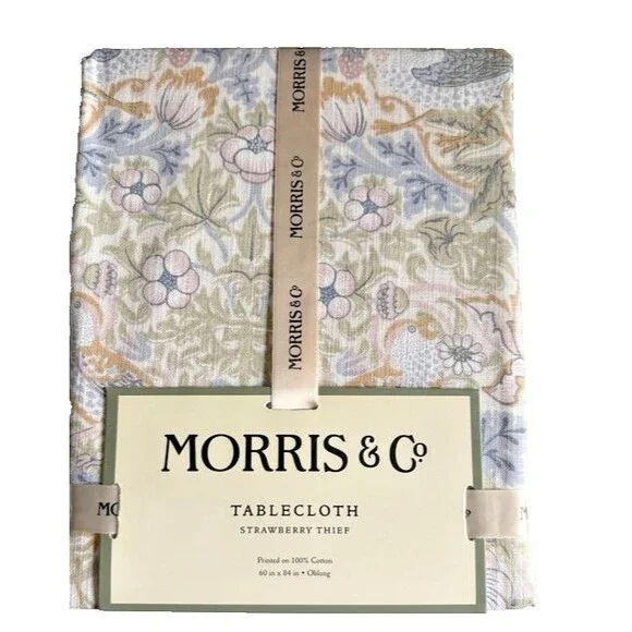 Morris & Co Strawberry Thief Tablecloth 60x84