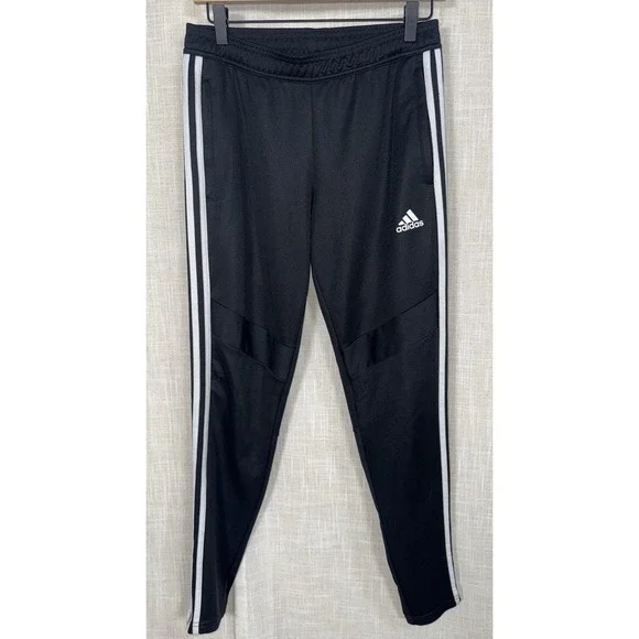 Adidas ClimaCool Women's Black 3 White Stripe Track Pants Ankle Zip Size Small S