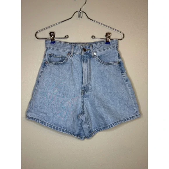 Everlane The A-Line Denim Short Organic Cotton Light Wash Blue‎ Womens Size 23
