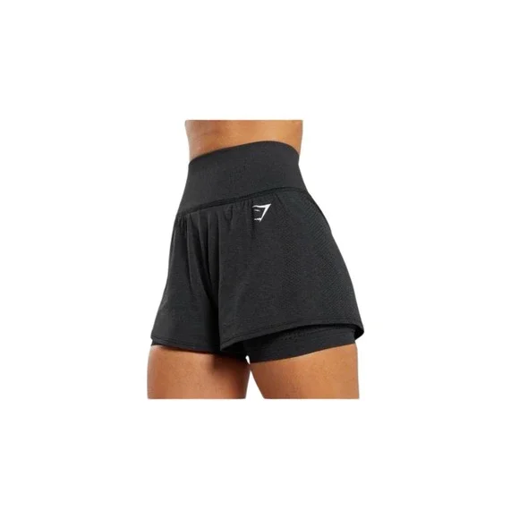 GYMSHARK Vital Seamless Blck Shorts 2 n 1‎ Size Small 22