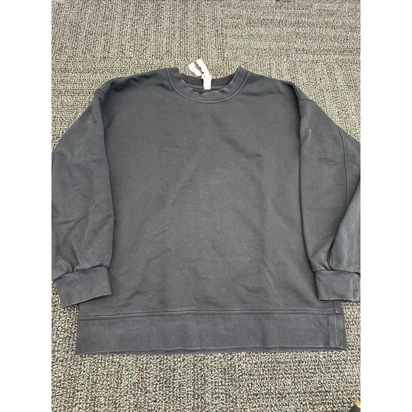 Lululemon Women's SZ 6 Oversized Crew Washed Black Spell‎ Out