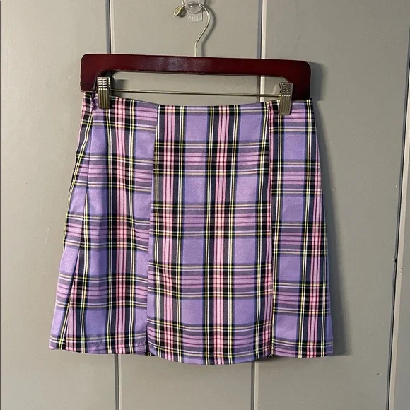 Cider Skort Skirt Purple Plaid  Schoolgirl  Mod Punk Street Urban Emo Skater
