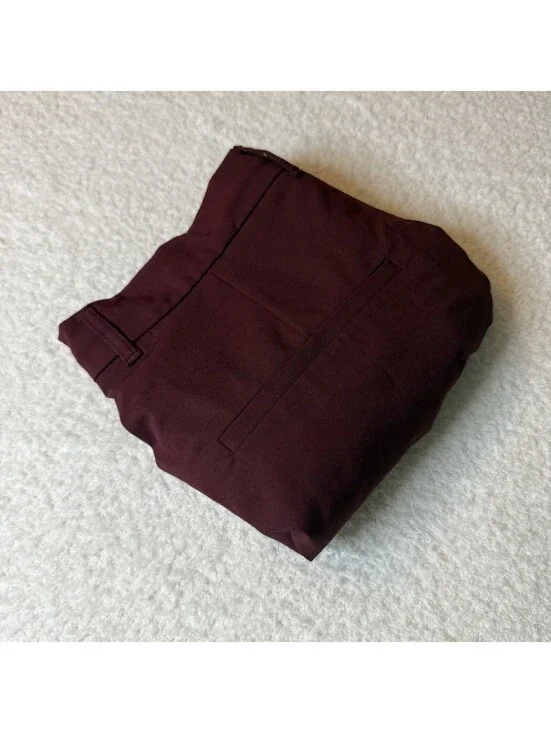 Zara Womens M Burgundy Balloon Skirt High Rise Drawstring Tailored Maroon