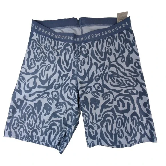 Under Armour Light Blue Graphic Print Bicycle Shorts Size‎ XL Flaw