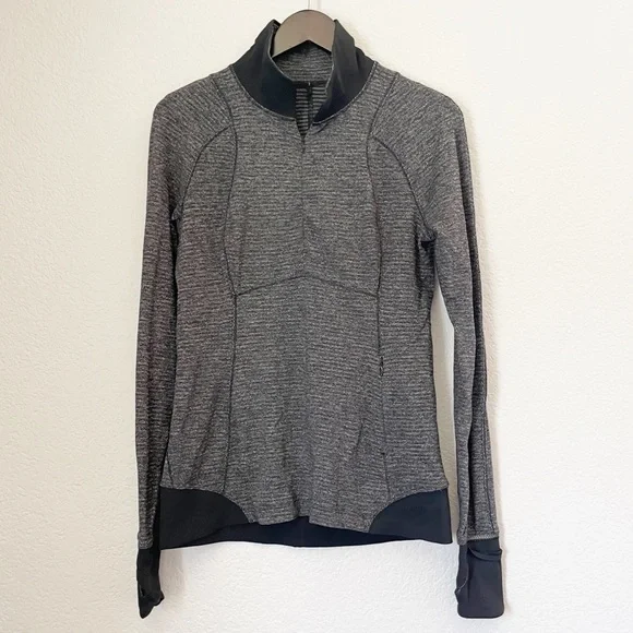 LULULEMON Runderful 1/2 Zip Black Heathered Pullover 8
