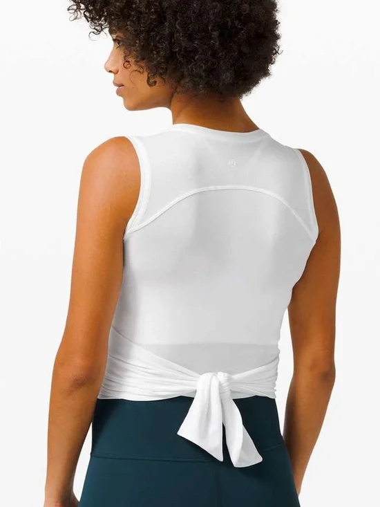 Lululemon Gather and Grow Tank tie back front top cropped muscle tee pima