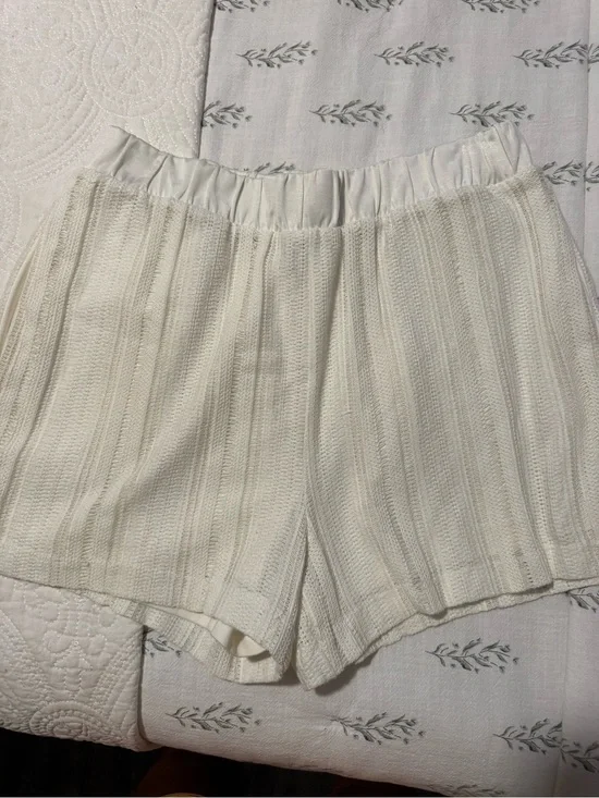 All Saints Ivory High-Waist Knit Shorts