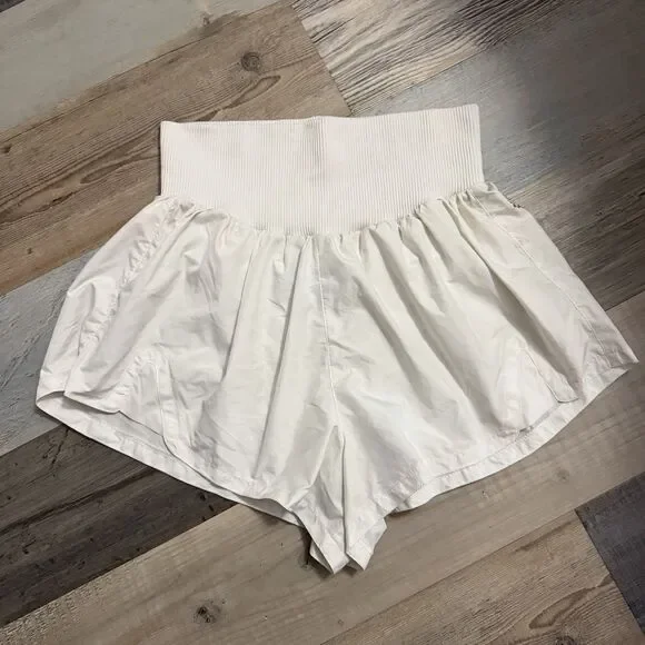 FP Movement Good Karma Tennis Shorts Large White High Rise Free People