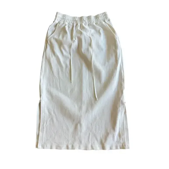 NAP Loungewear White Casual Pull-On Sweat Skirt Size S Pockets