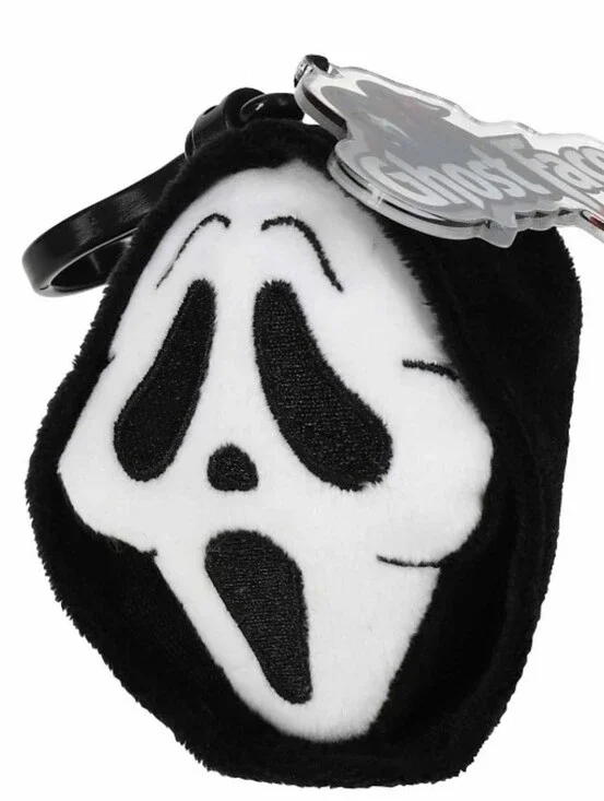 Culturefly Black Ghost Face Scream Plush Keychain Bag Charm