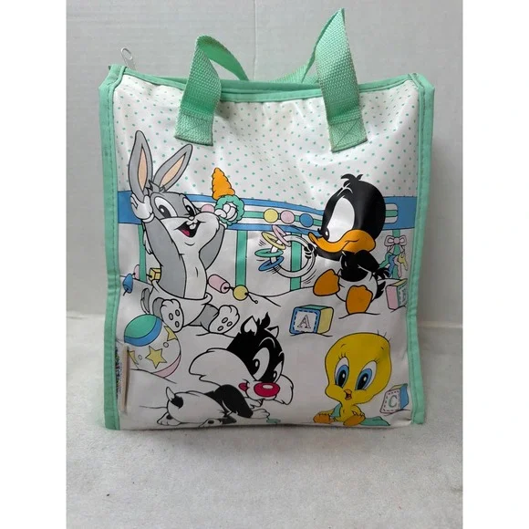 Looney Tunes Lovables Baby Diaper Milk Bag White Mint Green Baby Bugs Daffy 1996
