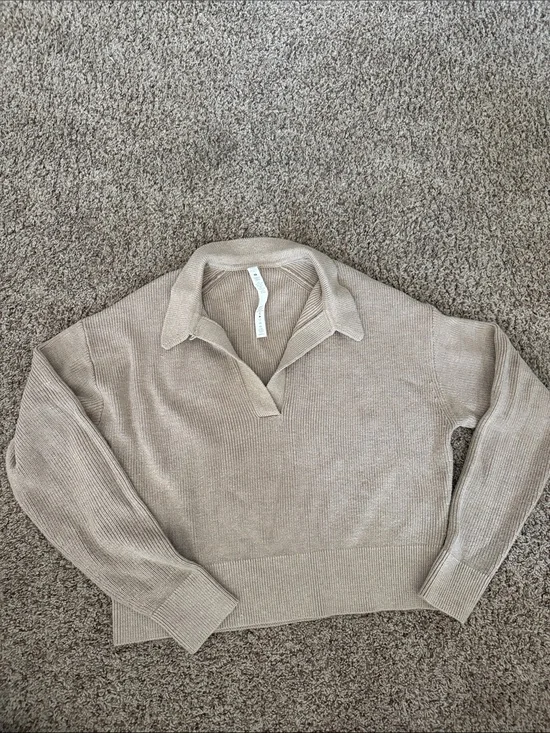 lululemon athletica Beige Collared Sweater