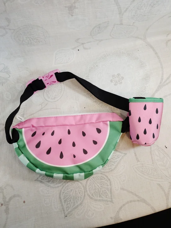 Kids Pink Watermelon Fanny Pack with Drink Holder
