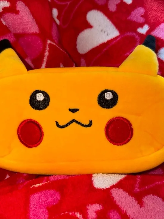 Pokemon Yellow Pikachu Plush Pencil Case with Red Cheeks