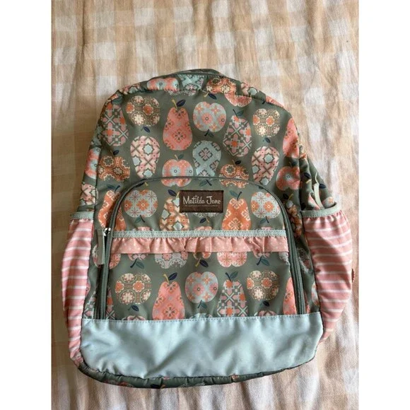 Matilda Jane Cece Apple Print Backpack Back to School Whimsical Backpack