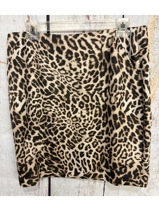 Cabi Women's Sophia Leopard Print Pencil Skirt Style #4609 Size 10