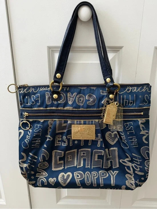 Y2K Coach Poppy Story Patch Graffiti Glam Tote