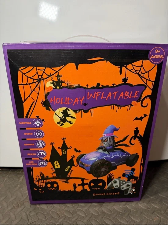 3.5FT Remote Control Halloween Inflatable Skeleton/Witch Car