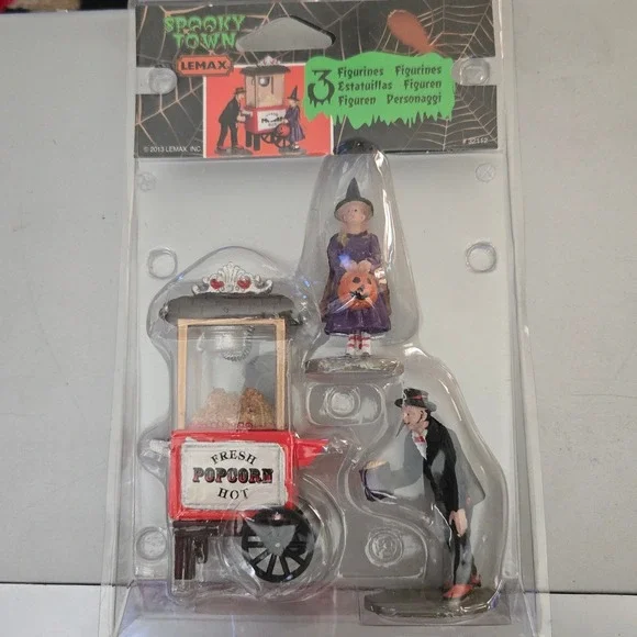 Lemax Popcorn Treats-Village Spooky Town Carnival Food Cart Accent Halloween