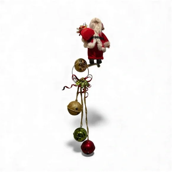 Christmas bundle Large Door Christmas Bells and small Santa Clause figure