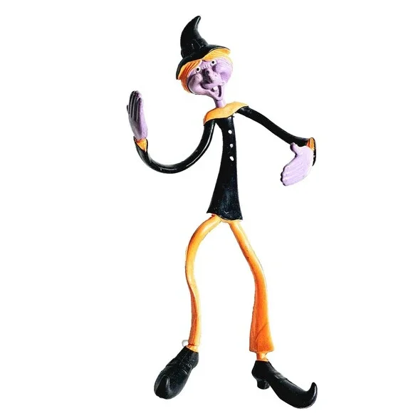 Halloween Witch Bendable Figure RARE PURPLE HTF Fun World Vintage 1980s VGC!