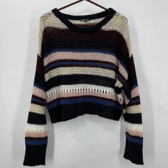 Chunky Knit Size 1X Cropped Oversized Sweater Twee Artsy Soft‎ Cozy