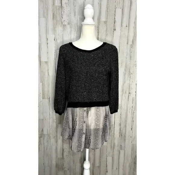 Elie Tahari Women's Black Pullover‎ Sweater Top Size Small Long Sleeve