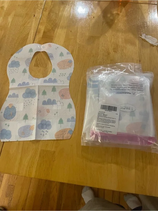 Baby Bibs Set in Pastel Blue and Cream - Unbranded