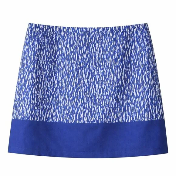 NWT MICHAEL MICHAEL KORS Blue White Abstract Cotton Blend Skirt Size 16