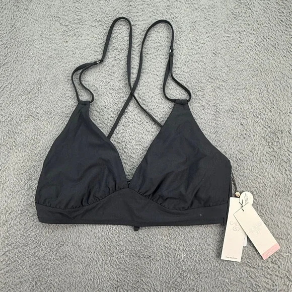 CALIA Triangle Bikini Top Womens XXL‎ Pure Black Adjustable Straps WSA12421B