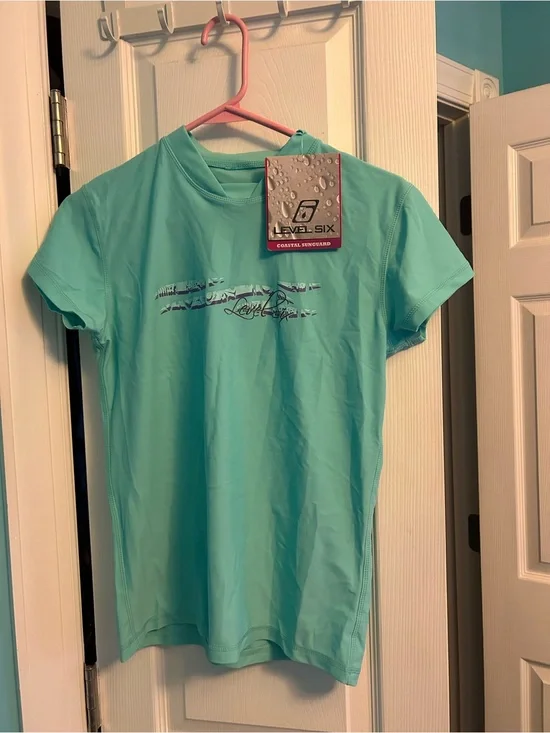 Women's Short-Sleeve Swim Tee in Aqua