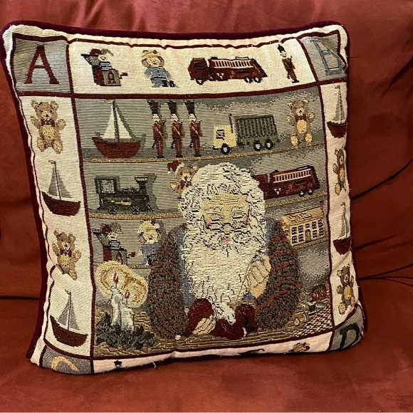 Vintage Christmas Santa’s Workshop Tapestry 16