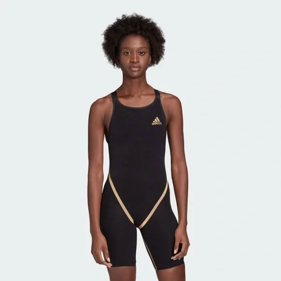🎉Host Pick🎉 NWT Adidas: 22” Women’s Black/Gold Reflective Adizero Swimsuit