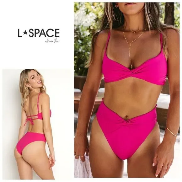 New. L*SPACE Pink D-cup bikini set. D-cup/small. Retails $209