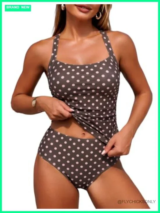 ZAFUL Tankini Swimsuits for Women Tummy Control Two Piece Bathing Suit with