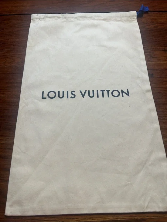 Louis Vuitton Cream Drawstring Dust Bag with Logo 19.5”x12”