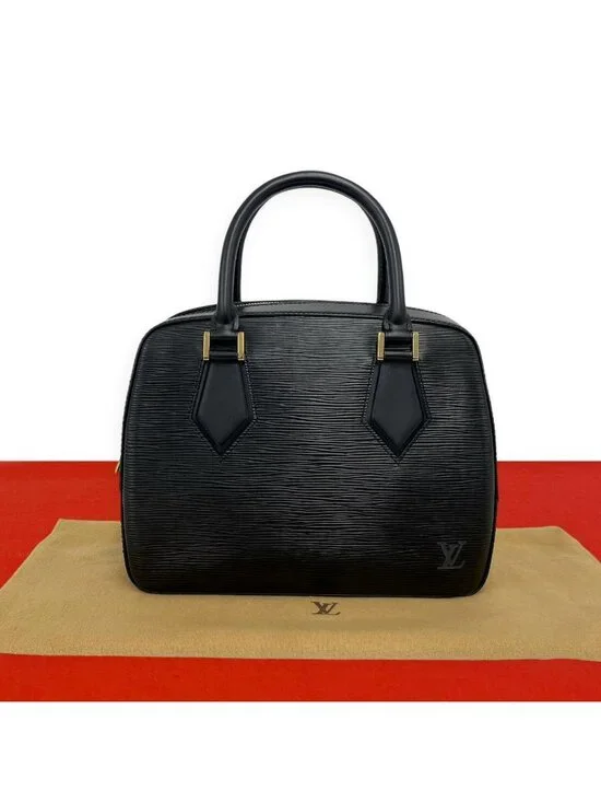 Louis Vuitton Vintage Blanc Epi Leather Boston Bag Noir
