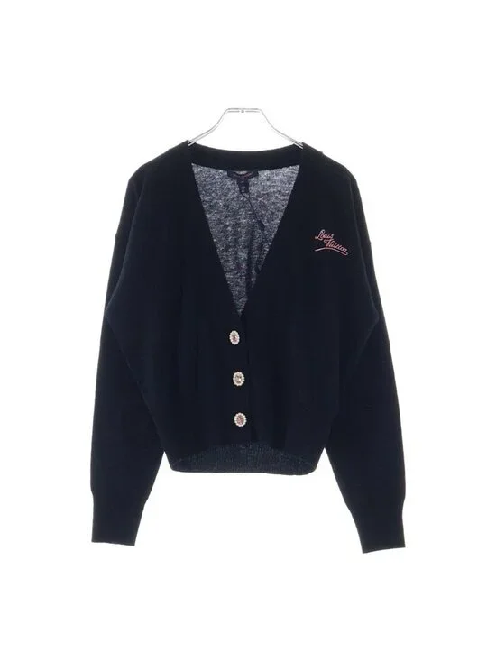 Louis Vuitton Signature Jewel Button Cardigan Black