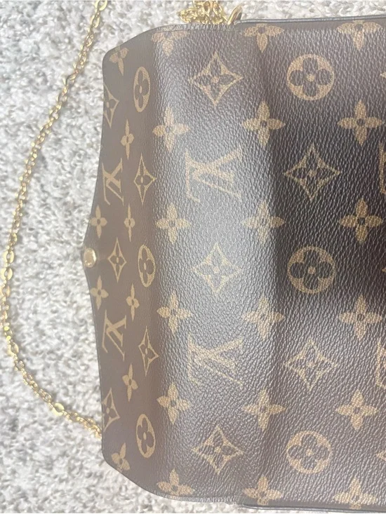 Monogram Canvas Chain Shoulder Bag - Brown
