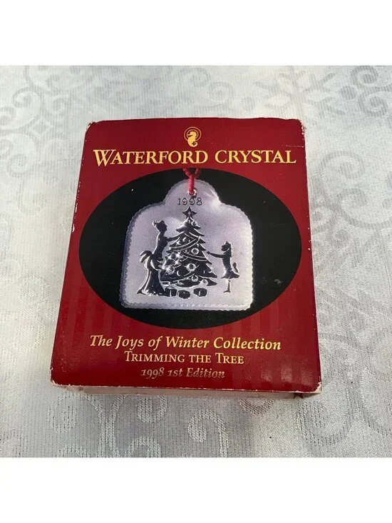 Waterford Crystal 1998‎ Trimming The Tree Ornament 1st Edition Joys Of Winter W/