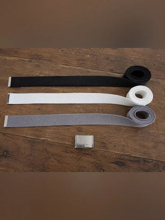 Nike 3-in-1 Web Belt Set Black White Gray Interchangeable Buckle 48